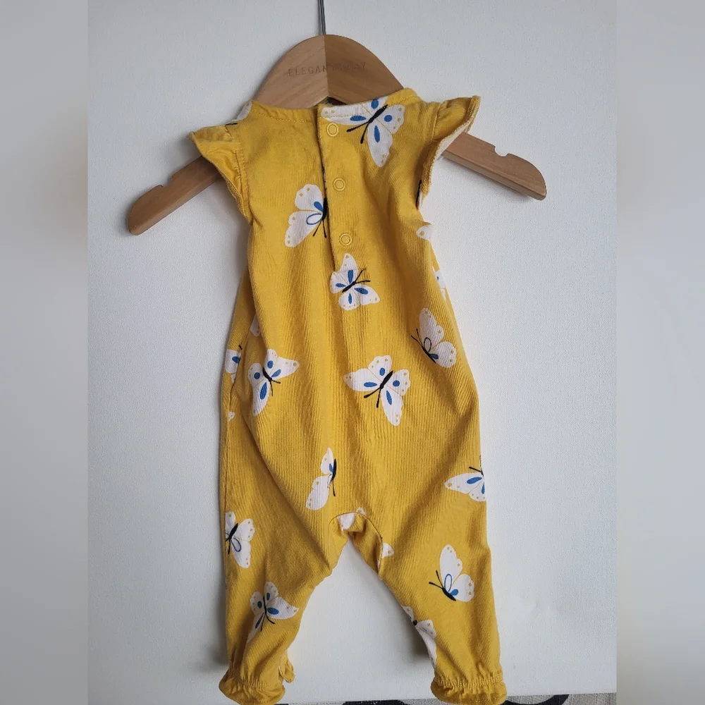 Yellow Butterfly Print Jumpsuit